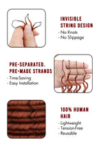 350# Ginger Deep Wave Feather Crochet Miracle Knots Human Hair