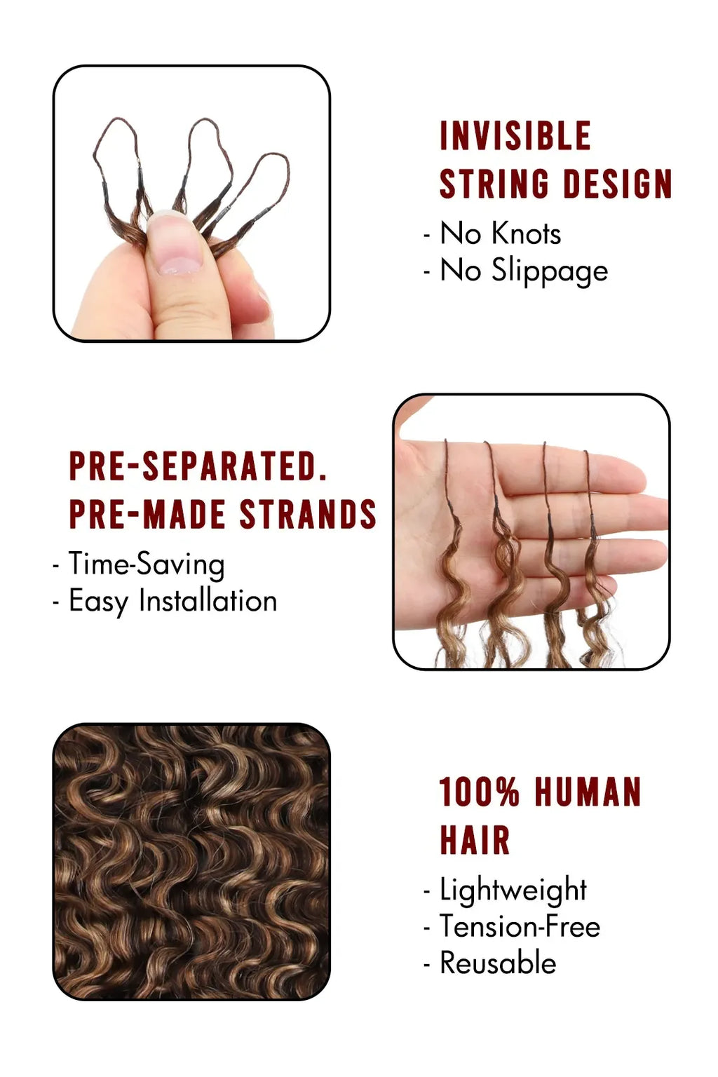 #4A/27/30 Mixed Color Water Deep Wave Crochet Hair for Miracle Knots