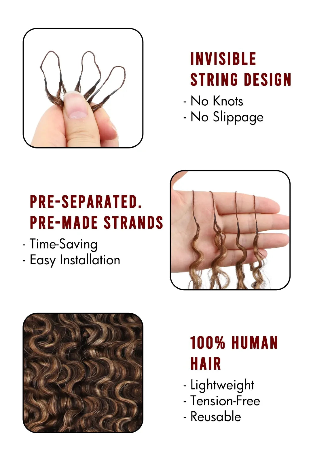 #4A/27/30 Mixed Color Water Deep Wave Crochet Hair for Miracle Knots