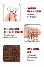 Auburn Brown #30 Water Deep Wave Feather Crochet Miracle Knots Hair