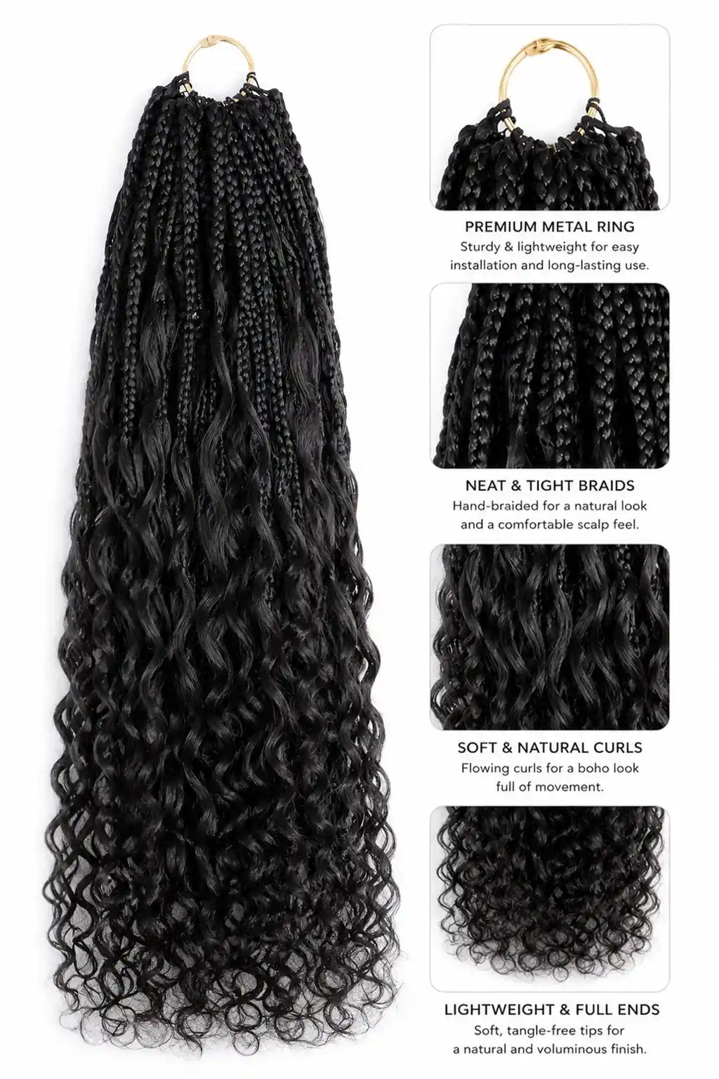 Crochet Miracle Knots Braids Pre-Looped Deep Wave Curls Human Hair 40 Strands