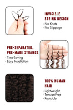 Dark Brown #4A Water Deep Wave Feather Crochet Miracle Knots Hair