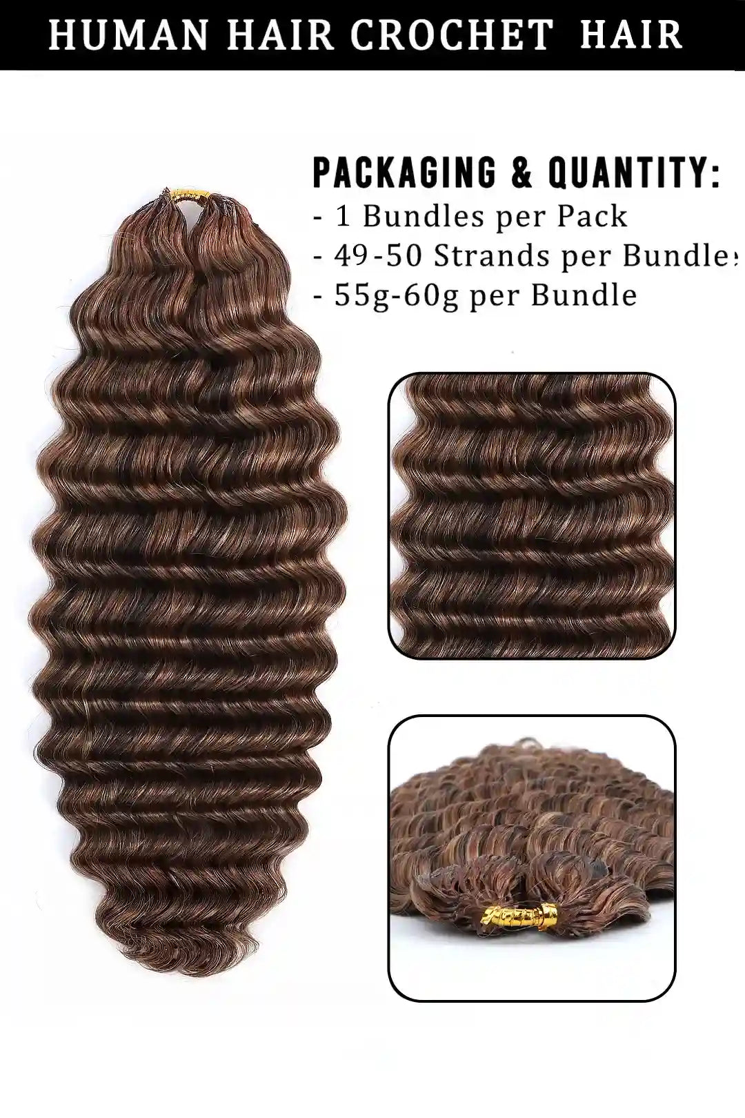 Highlight Blend #4/27/30 Deep Wave Feather Crochet Human Hair