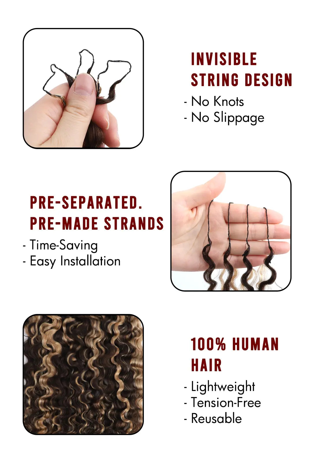 #4/27 Mixed Color Water Deep Wave Feather Crochet Human Hair