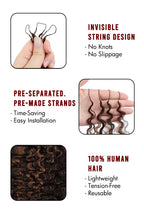 #4/30 Mixed Color Water Deep Wave Feather Crochet Human Hair