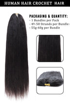 Double Drawn Light Yaki Straight Feather Crochet Hair Human Hair