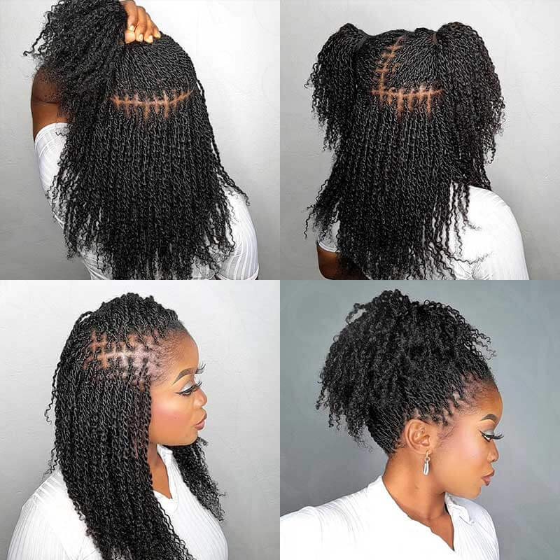QVR Best Quality Kinky Twist Style 4 Packs Afro kinky Bulk Braiding Human Hair