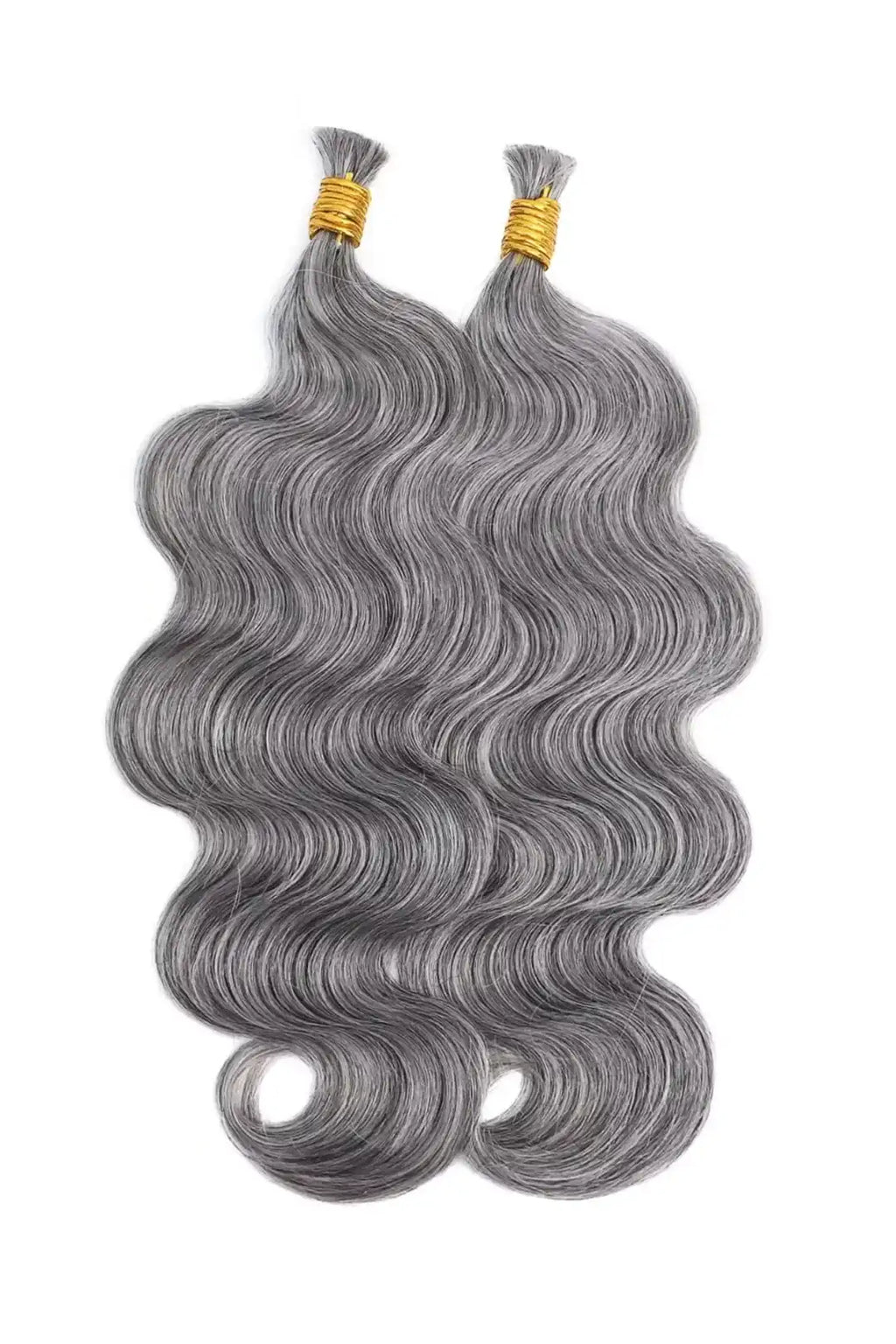 Salt and Pepper Bulk Hair Body Wave for Braiding 70% Gray BU75