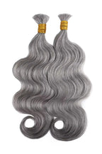 Salt and Pepper Bulk Hair Body Wave for Braiding 85% Gray BU76