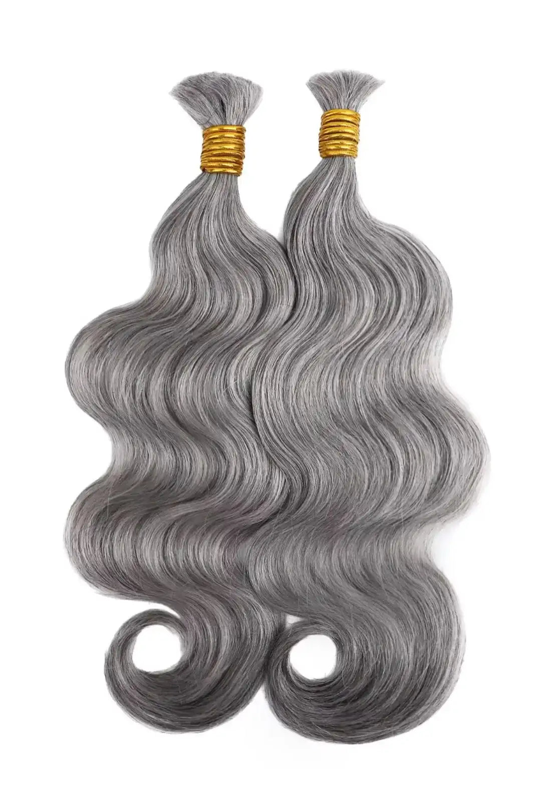 Salt and Pepper Bulk Hair Body Wave for Braiding 85% Gray BU76