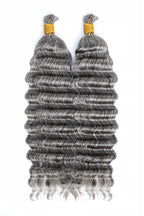 Salt and Pepper Bulk Hair Deep Wave for Braiding 70% Gray BU32