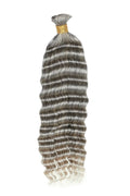 Salt and Pepper Bulk Hair Deep Wave for Braiding 85% Gray BU74