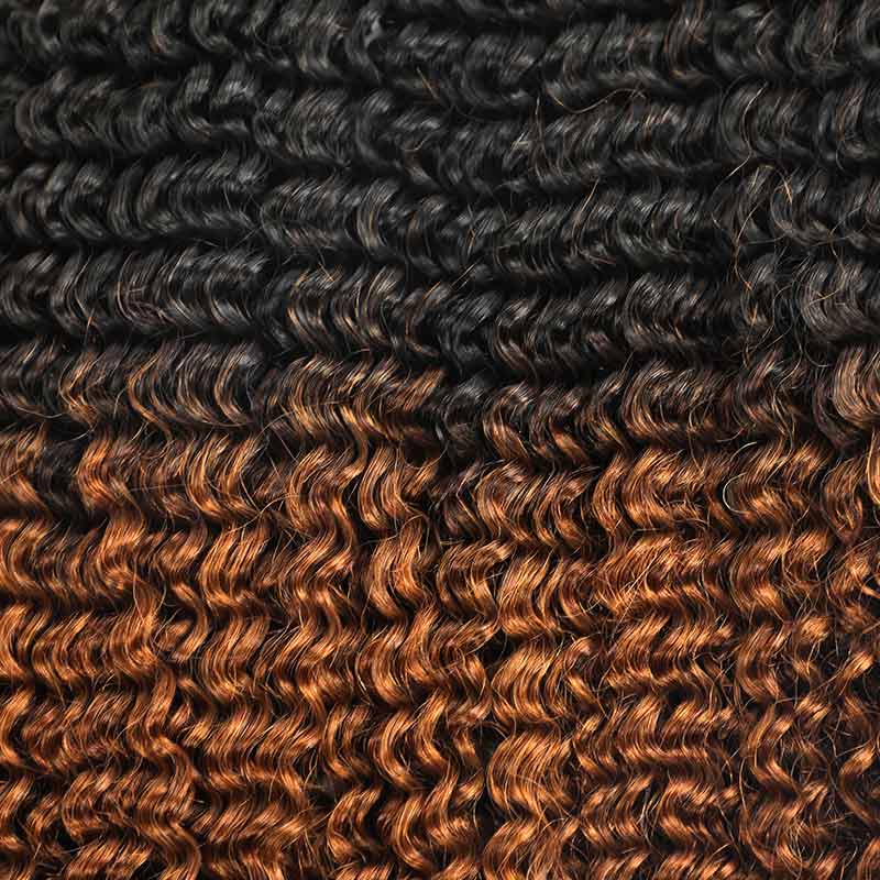 QVR #T1B/30 Crochet Hair Small Kinky Curly Machine Made Feather Human Hair Extension