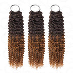 QVR Premium Chinese Hair Small Kinky Curly Virgin Human Crochet Hair Ombre #T2/30 Machine Made Feather Crochet Hairstyles
