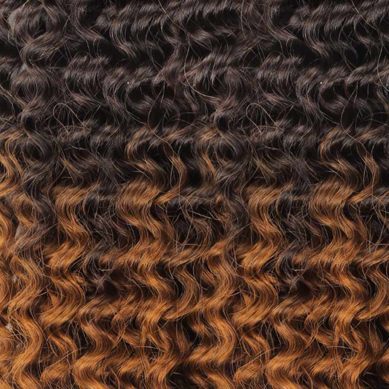 QVR Premium Chinese Hair Small Kinky Curly Virgin Human Crochet Hair Ombre #T2/30 Machine Made Feather Crochet Hairstyles