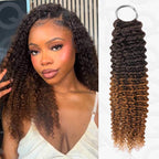 QVR #T1B/30 Crochet Hair Small Kinky Curly Machine Made Feather Human Hair Extension