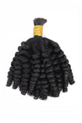 Twist Curly Bulk Human Hair for Braiding  Natural Black BU26