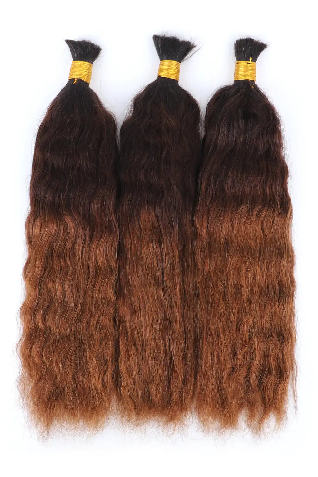 Three-tone Color 1B/4/30# Wet Wave Bulk Hair Double Drawn BU64