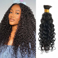 QVR Water Wave Bulk Human Hair Extensions for Boho Knotless Braiding
