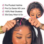 QVR Glueless Pre-cut Curly 13x4 Lace Frontal Human Hair Wigs Highlight Balayage Color Wigs Beginner Friendly