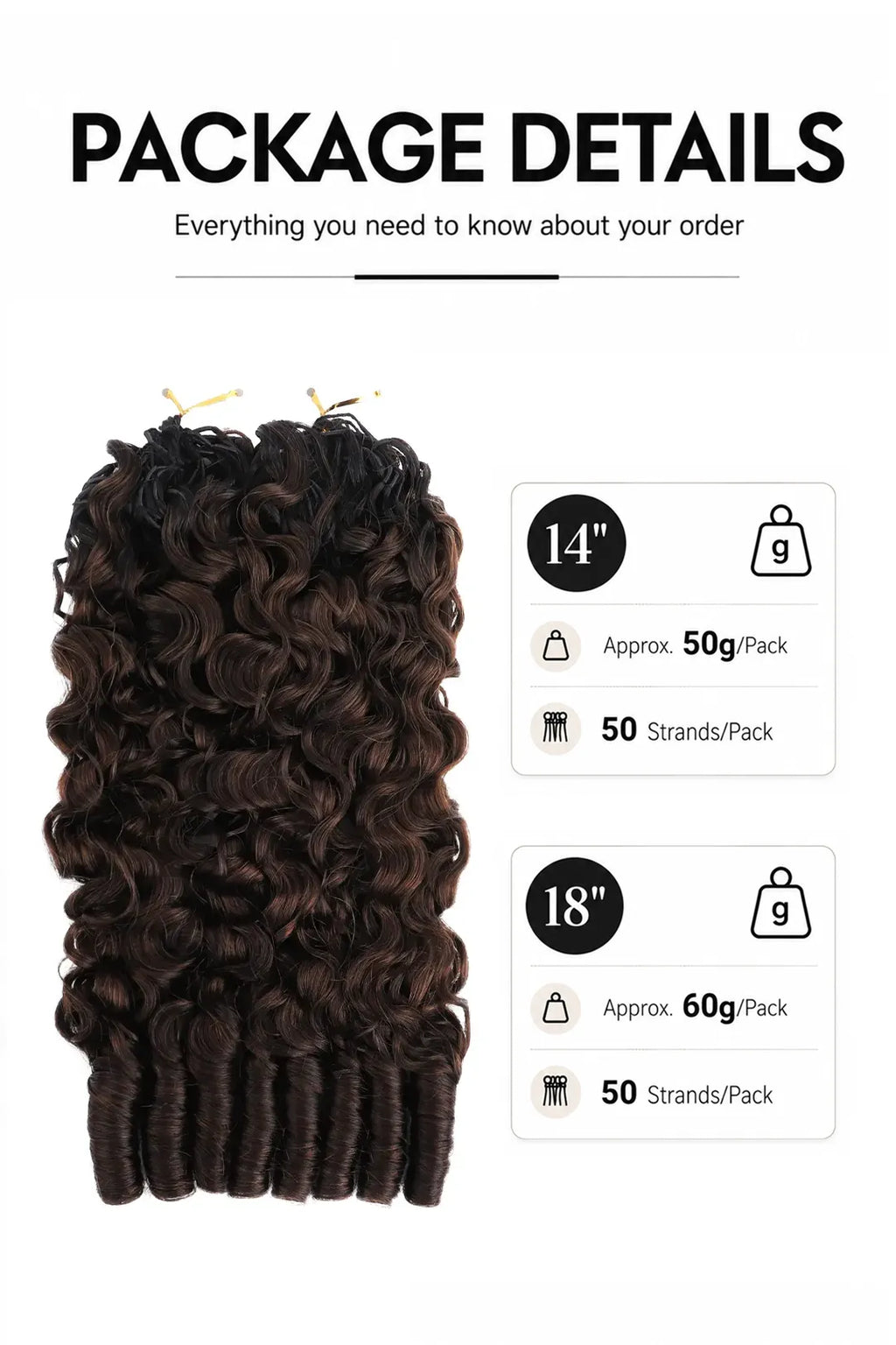 Dark Brown Ombre Burmese Curly with Spiral Curls Crochet Hair - T1B/4