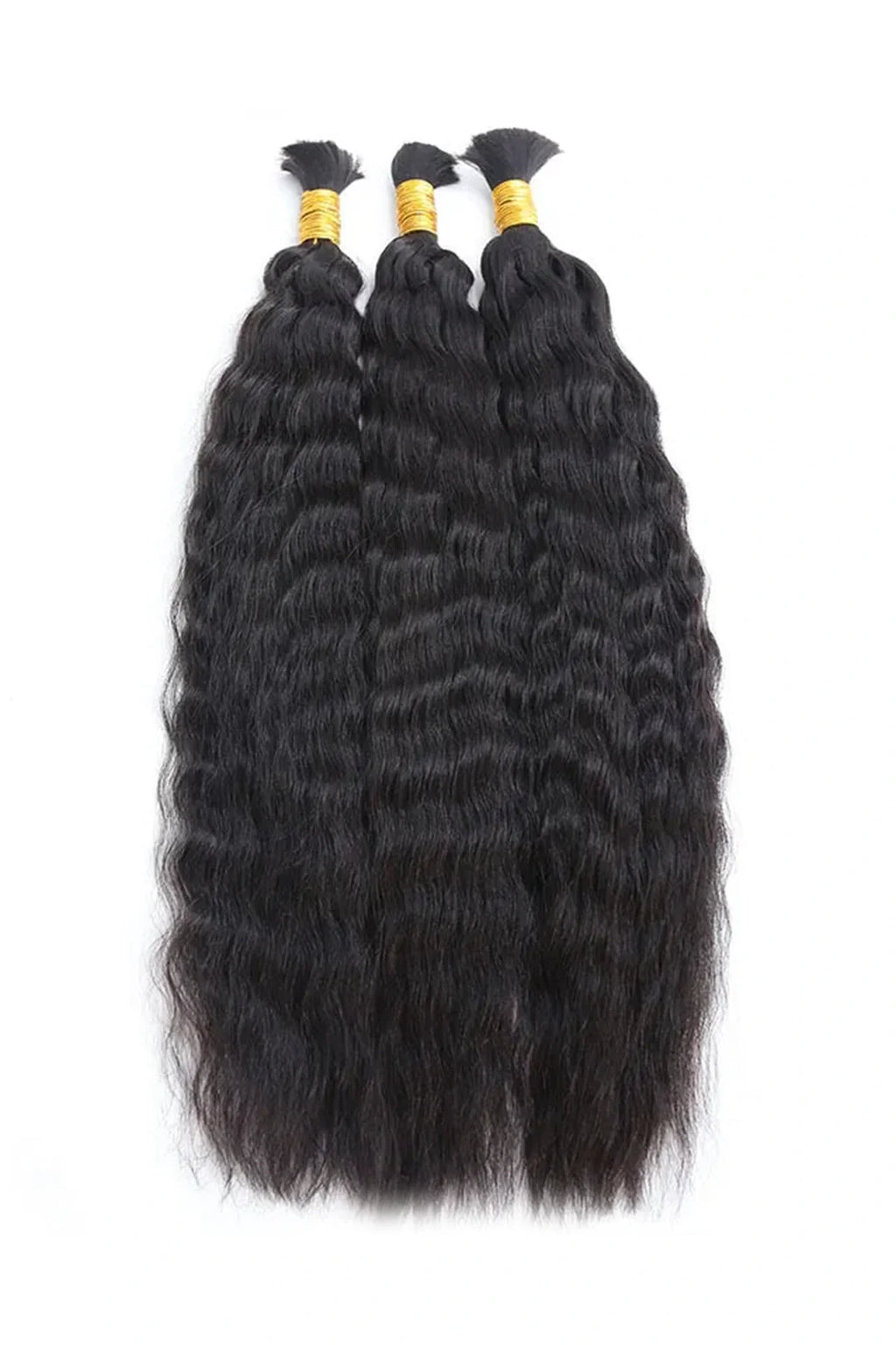 Double Drawn Wet & Wave Bulk Hair For Braiding Natural Black BU27