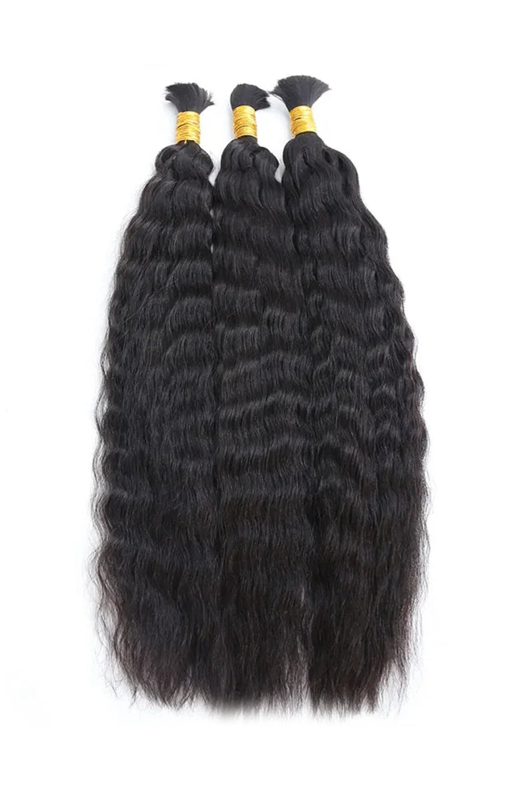 Double Drawn Wet & Wave Bulk Hair For Braiding Natural Black BU27