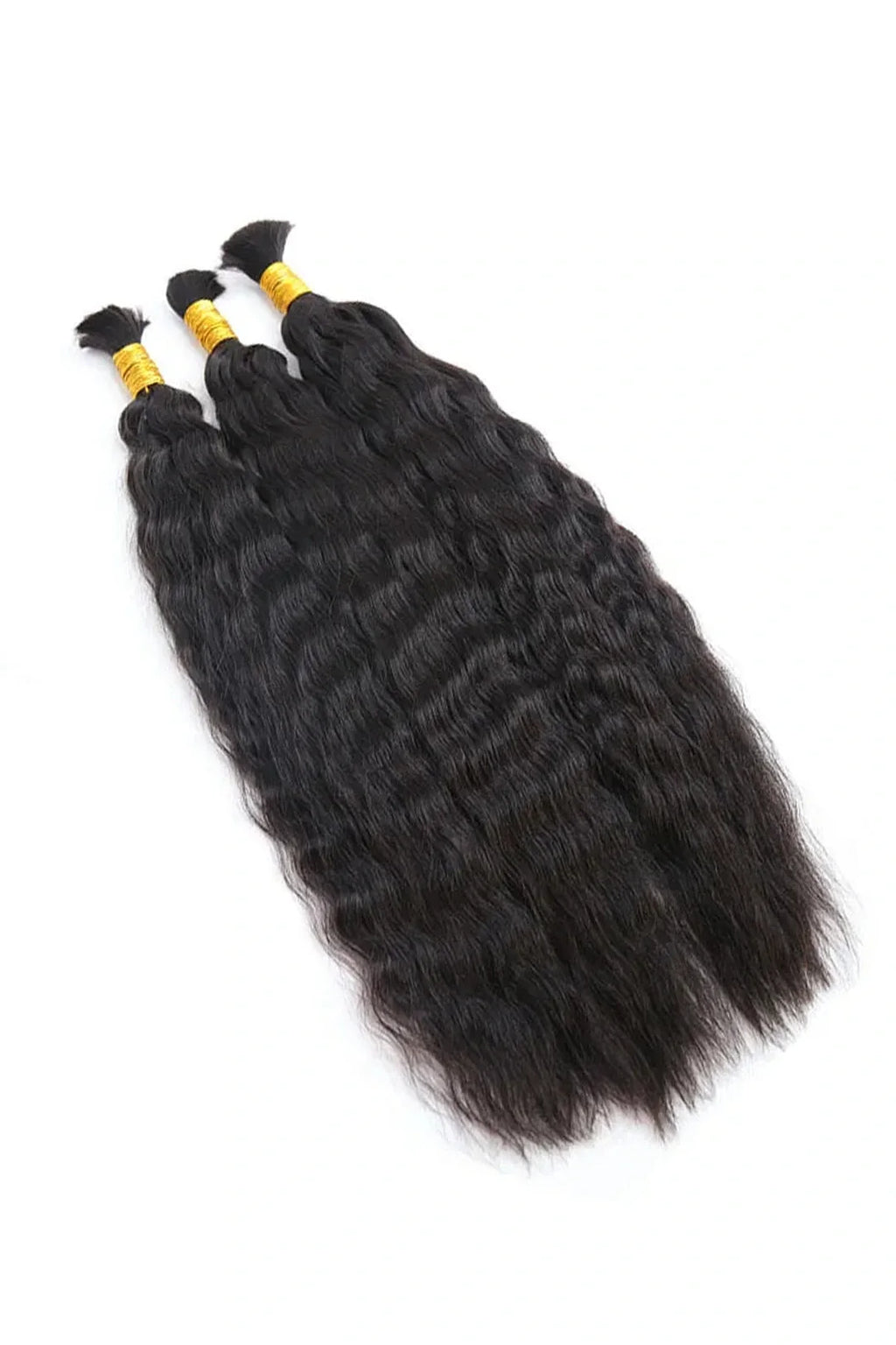 Double Drawn Wet & Wave Bulk Hair For Braiding Natural Black BU27