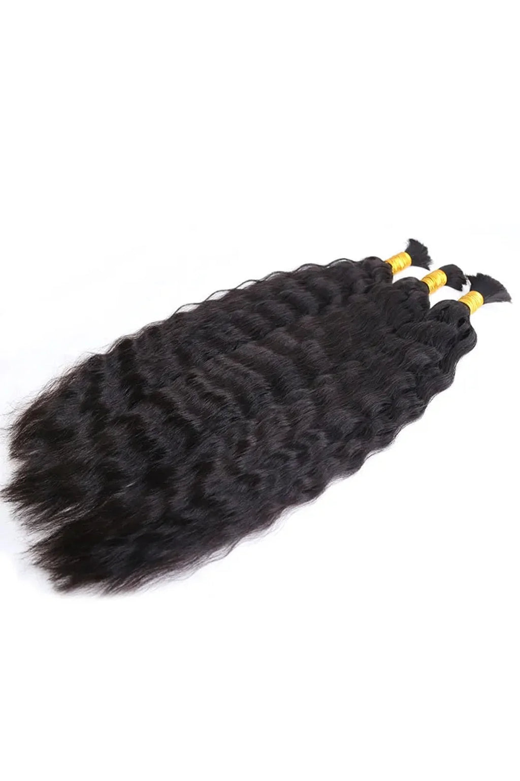 Double Drawn Wet & Wave Bulk Hair For Braiding Natural Black BU27
